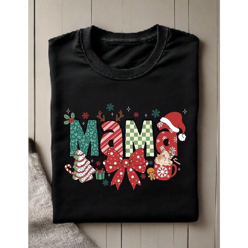Christmas Mom Shirt X-Mas Mama T-Shirt Mama Claus X-Mas Outfit Funny Pregnancy Reveal Tee Hoodie, Sweatshirt
