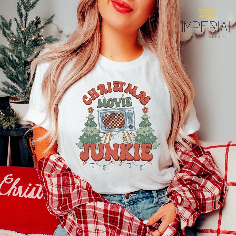 Christmas Movies Shirt, Family Matching Christmas Shirt, Christmas Movie Junkie Tee, Xmas Movie Teestyle{n002}3 Hoodie,...