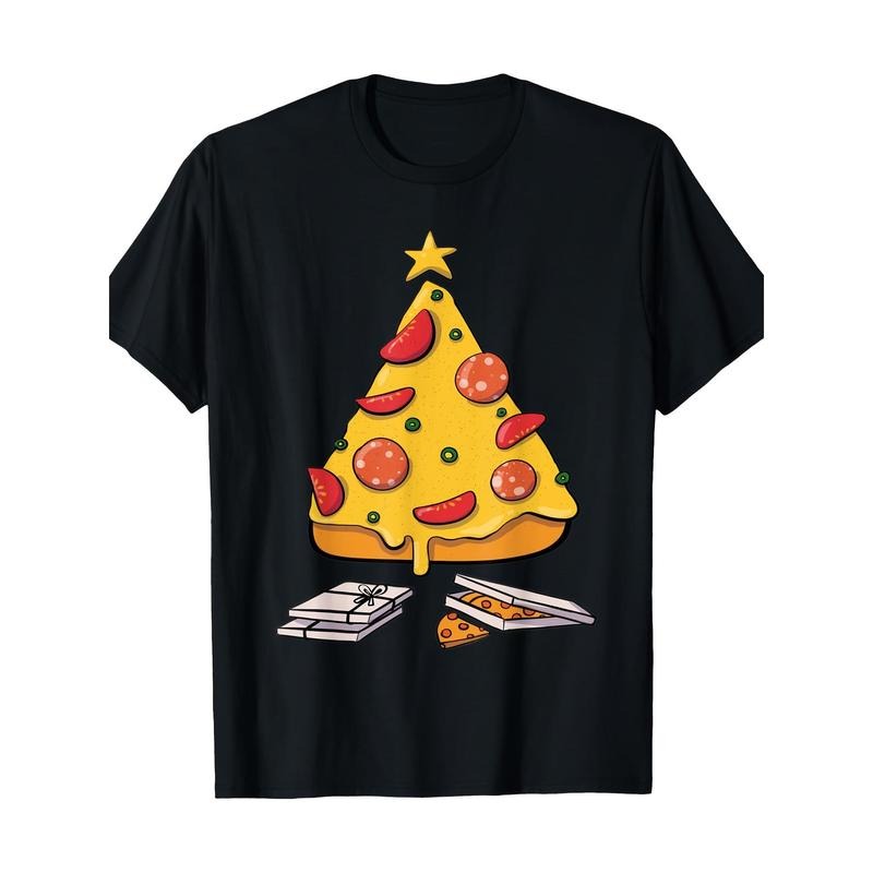 Christmas Pizza Tree Xmas Men Women 220g 100% CottonT-Shirt made in usa Hoodie, Sweatshirt | UrbanDripWear.com