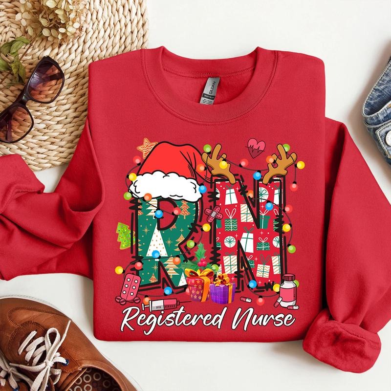Christmas Registered Nurse Shirt, Cute RN Christmas Sweatshirt, Holiday RN Shirt, Christmas Gift for RN Hoodie
