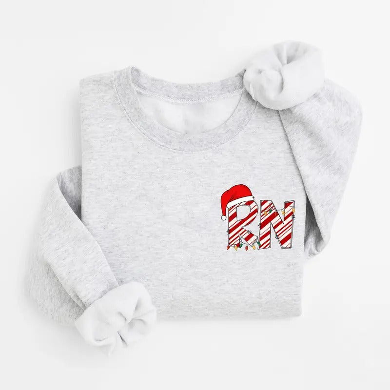 Christmas Registered Nurse Sweatshirt, Christmas Nurse Sweater, RN Christmas Gift Shirt, Merry Nurse Shirt, Christmas RN...