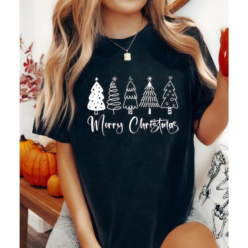 Christmas Shirt, Christmas Tree Shirt, Womans Holiday Shirt, Shirts for Christmas, Winter T shirt, Merry Christmas Shirt...