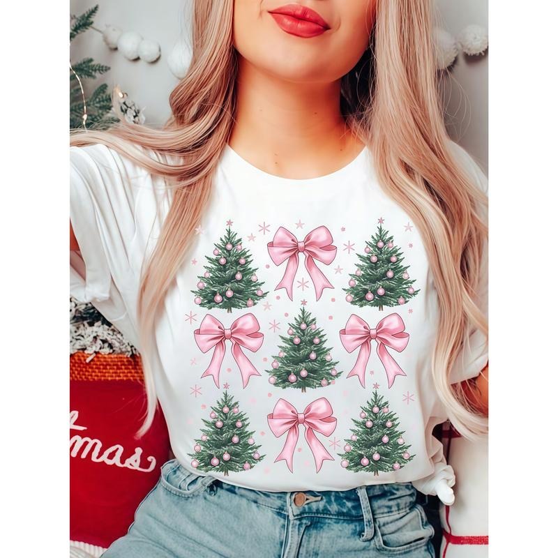 Christmas Shirt, Coquette Christmas Shirt, Coquette Bow T-Shirt, Christmas Trending Womens Shirt Hoodie, Sweatshirt