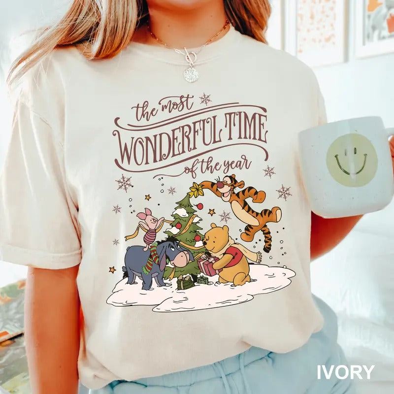 Christmas Shirt, Winnie Christmas Shirt, Friends Christmas Shirt Hoodie, Sweatshirt | UrbanDripWear.com