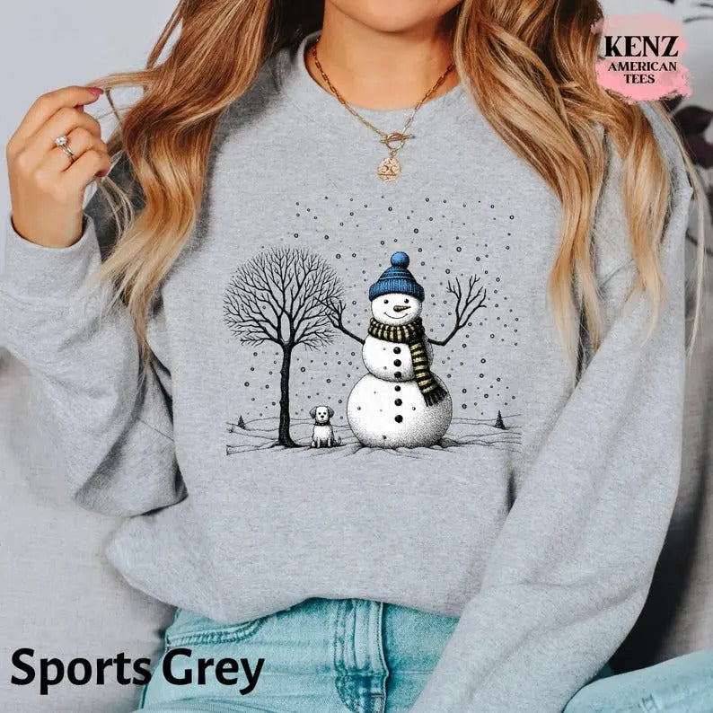Christmas Snowman Sweatshirt, Christmas Sweatshirt, Snowman Shirt, Snowman T-Shirt, Christmas Crewneck, Christmas Shirts...