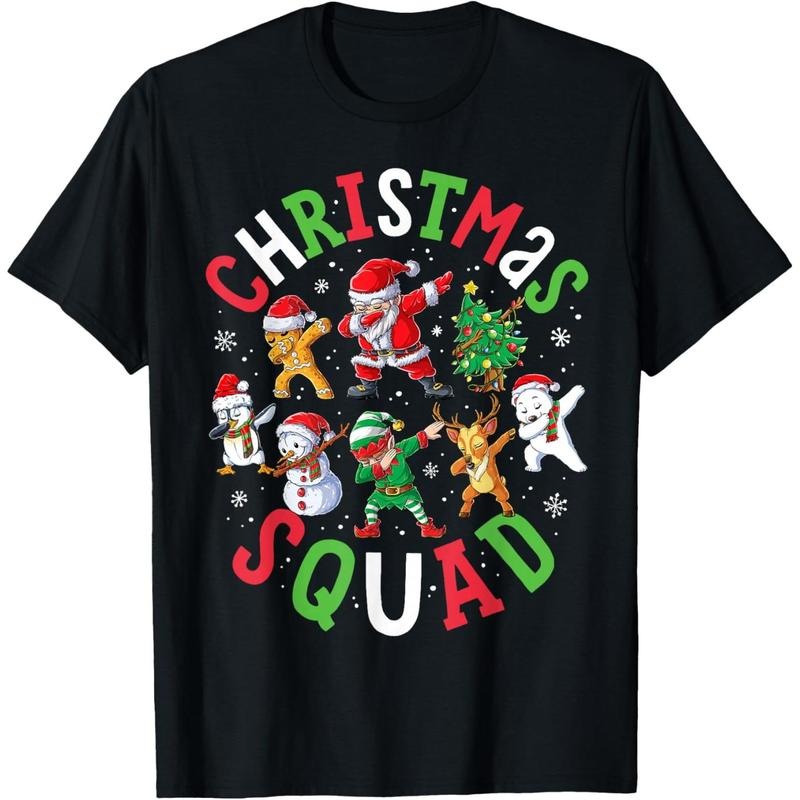 Christmas Squad Santa Dabbing Elf Family Matching Pajamas T-Shirt Hoodie, Sweatshirt | UrbanDripWear.com