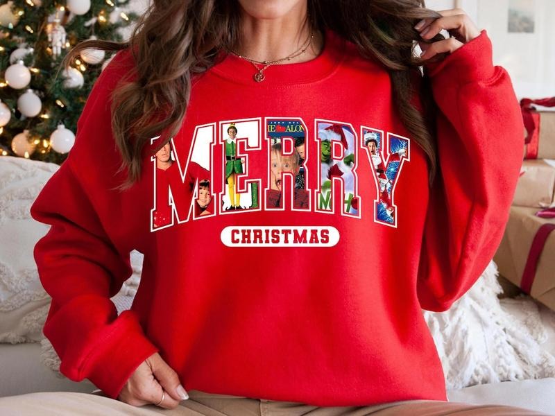 Christmas Sweatshirt  For Women,Christmas Movie Sweatshirt, Retro Christmas Sweatshirt, Funny Christmas Characters...