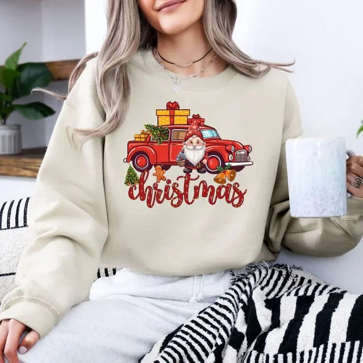 Christmas Sweatshirt, Christmas gift, Winter holiday lover, Gnome , Christmas tree gift, Jolly Sweatshirt, Holiday Season...