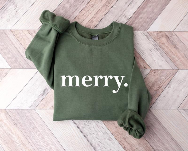 Christmas Sweatshirt, Merry Christmas Sweatshirt, Christmas Shirt For Women, Xmas Christmas Crewneck, Winter Holiday...