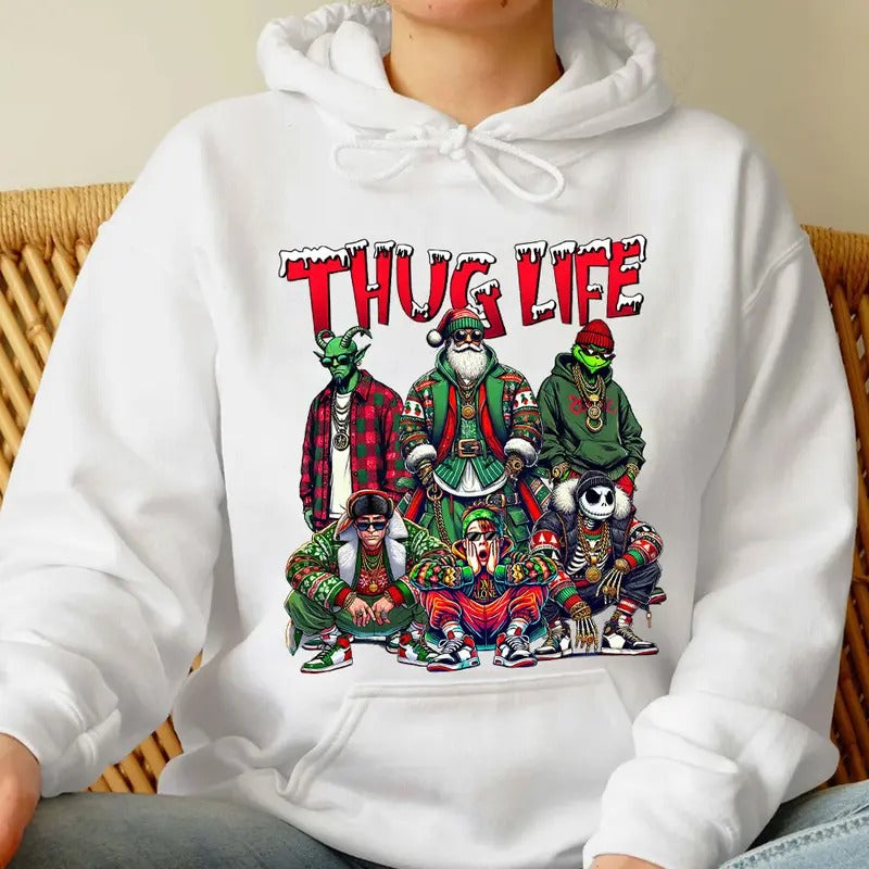 Christmas ThugLife Shirt, Christmas Movies Shirt, Xmas Graphic Sweatshirts Hoodie | UrbanDripWear.com