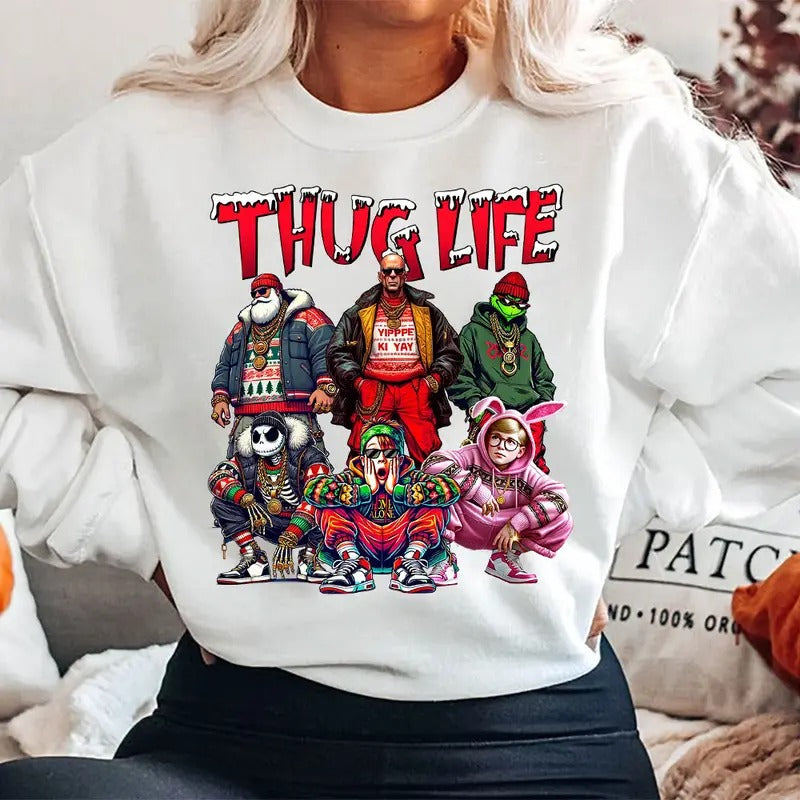 Christmas ThugLife Shirt, Christmas Movies Shirt, Xmas Graphic Tee Comfort Cotton style 03 Hoodie, Sweatshirt