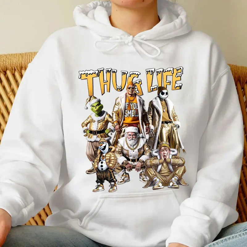 Christmas ThugLife Shirt, Christmas Movies Shirt, Xmas Graphic Tee style 02 Hoodie, Sweatshirt | UrbanDripWear.com