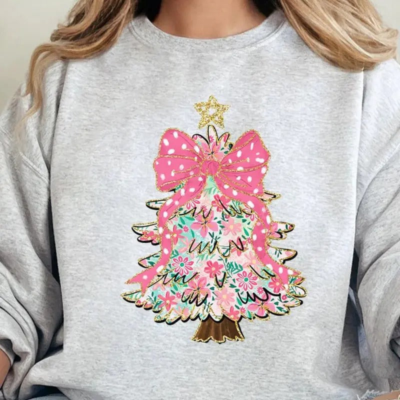 Christmas Tree Preppy Blossom Unisex NuBlend Crew Sweatshirt  CHRISTMAS 2024 T-Shirts, Hoodie | UrbanDripWear.com