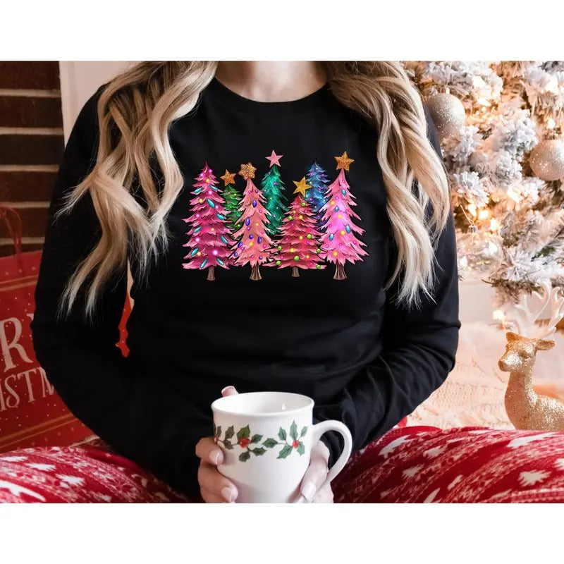 Christmas Trees Shirt, Christmas Shirt,s For Women Christmas Tee Christmas TShirt Top Womenswear Hoodie, Sweatshirt