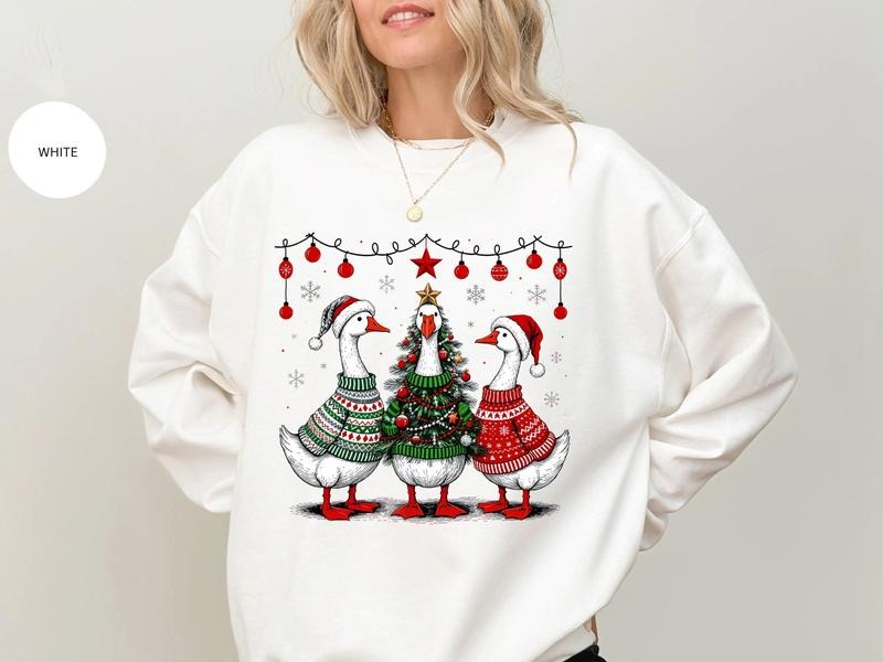 [Christmas Unisex Shirt] Christmas Silly Goose Sweatshirt, Christmas Ugly Sweater, Funny Christmas Gift Idea, Holiday...