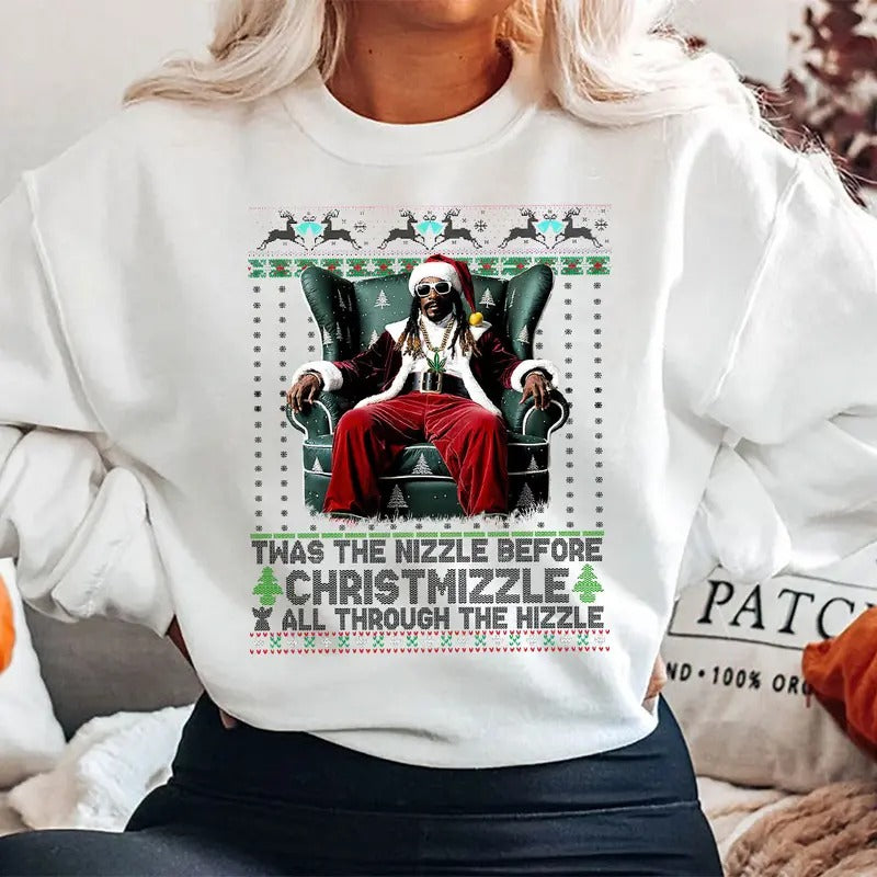 Christmizzle Shirt, Christmas Trending Shirt, Xmas Graphic Tee Comfort Cotton Hoodie, Sweatshirt | UrbanDripWear.com