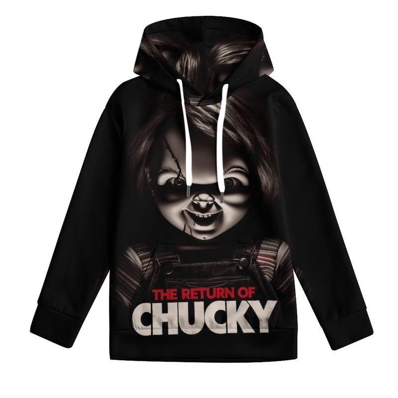 Chucky Doll Hoodie Sweatshirt for Boys Girls Pullover Hooded with Kangaroo Pocket T-Shirts | UrbanDripWear.com