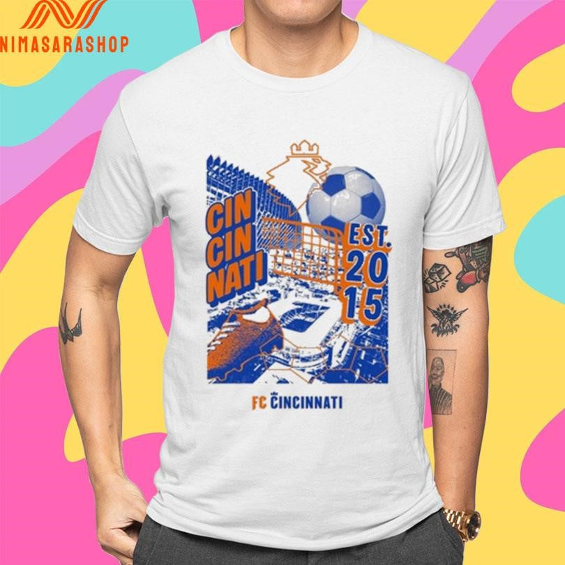 Cincinnati Grunge Collage Est 2015 Fc Cincinnati Shirts