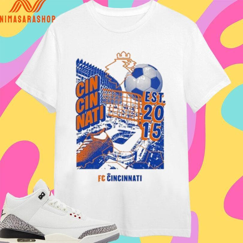 Cincinnati Grunge Collage Est 2015 Fc Cincinnati Shirts