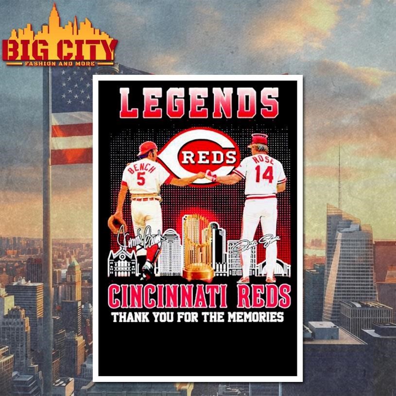 Cincinnati Reds Pete Rose and Johnny Bench thank you for the memories Shirt