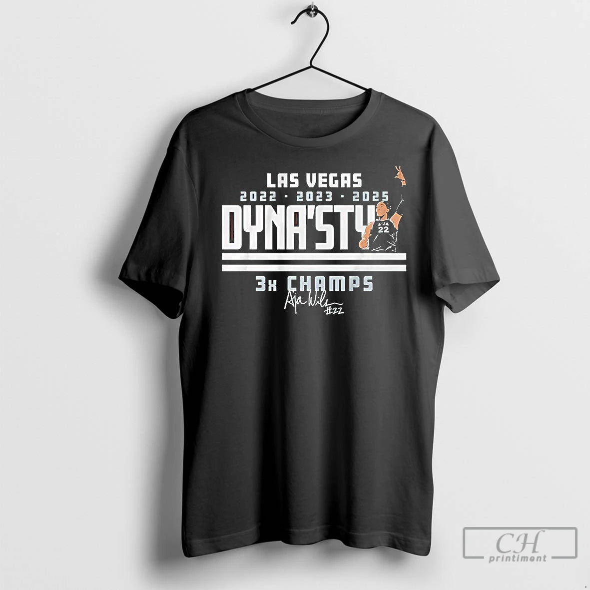 Classic Aja Wilson Las Vegas Aces Dynasty 3x Champs Signature