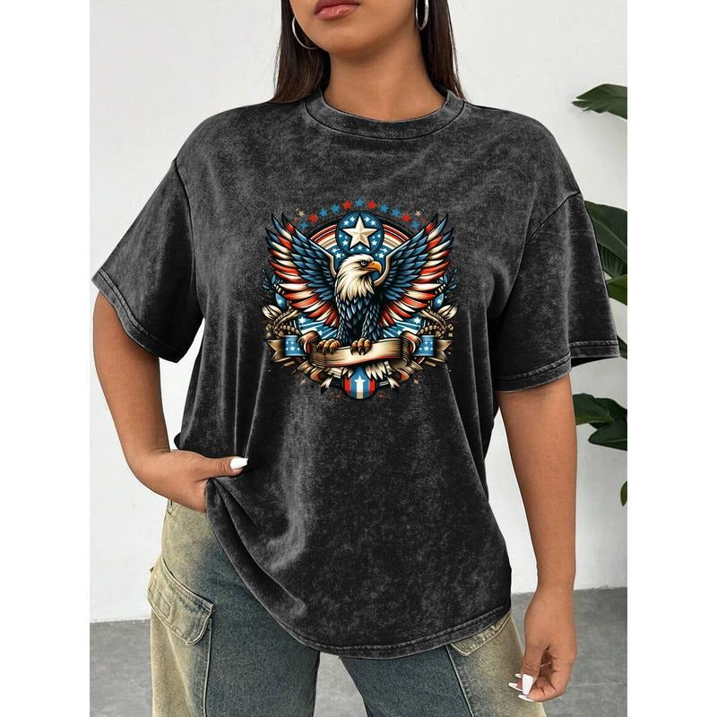 Classic American - styled Washed T - shirt: Iconic Eagle Graphic Hoodie, Sweatshirt | UrbanDripWear.com
