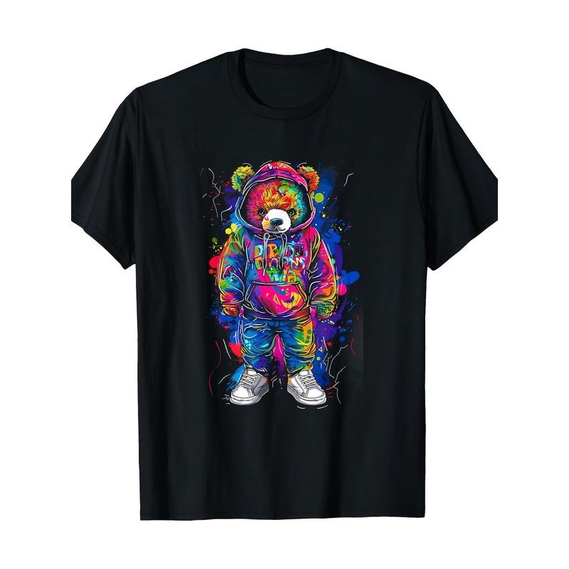 Classic Art Teddy Fun Animal Color Astronaut Bear T-shirt -100% cotton Made in USA Hoodie, Sweatshirt | UrbanDripWear.com