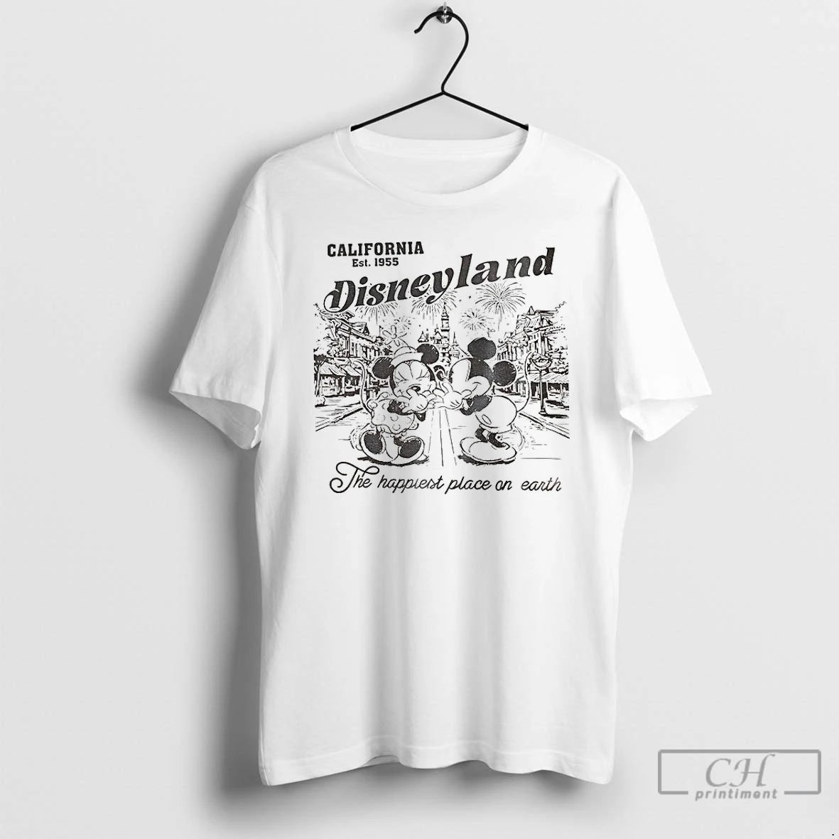 Classic Disneyland Mickey And Minnie The Happiest Place On Earth California Est 1955 T Shirts