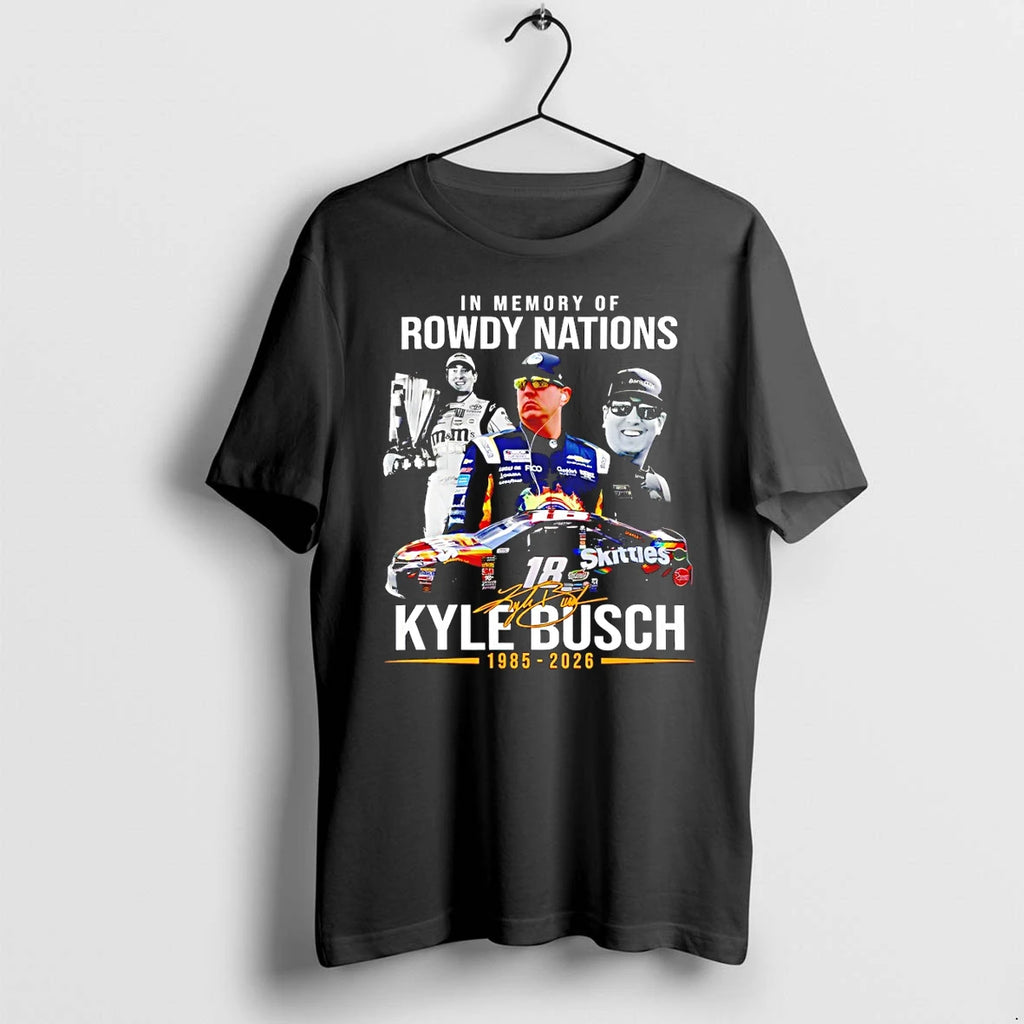 Classic In Memory Of Kyle Busch 1985 2026 18 Rowdy Nations Signature Shirts Sweater