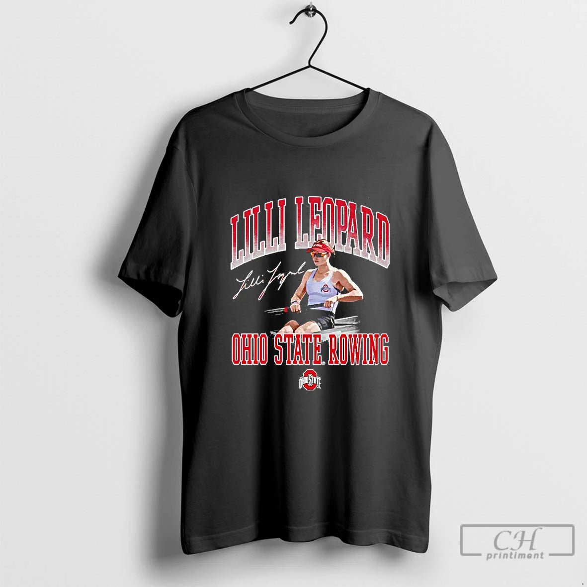 Classic Lilli Leopard Ohio State Rowing Player Signature Blackshirt T Shirts