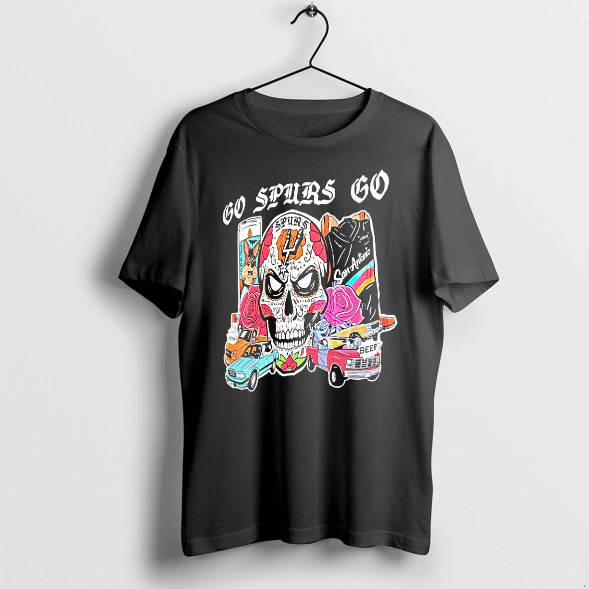 Classic San Antonio Spurs Go Spurs Go Sugar Skull Shirts Sweater