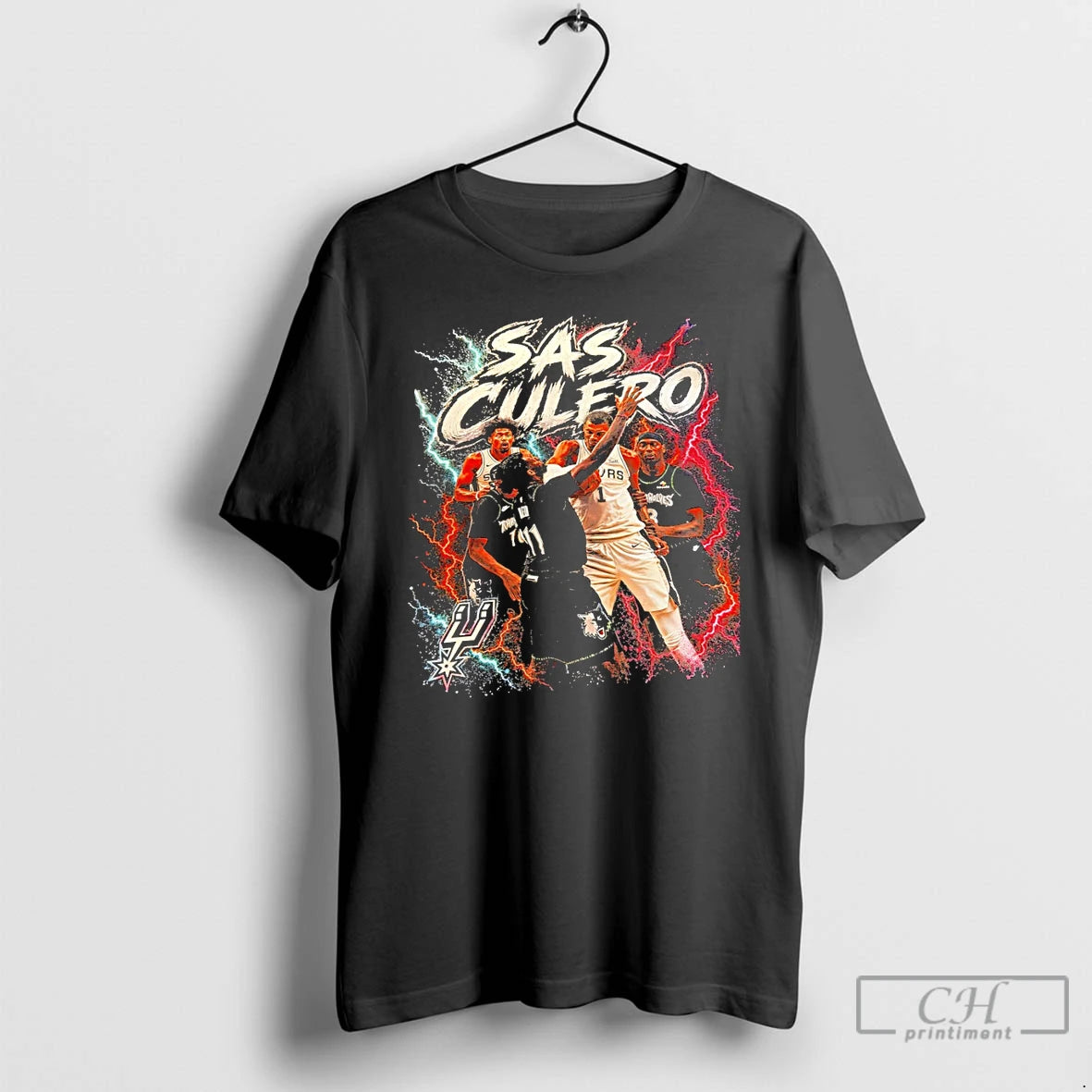 Classic Sas Culero Victor Wembanyama Elbow On Naz Reid San Antonio Spurs Basketball T Shirts