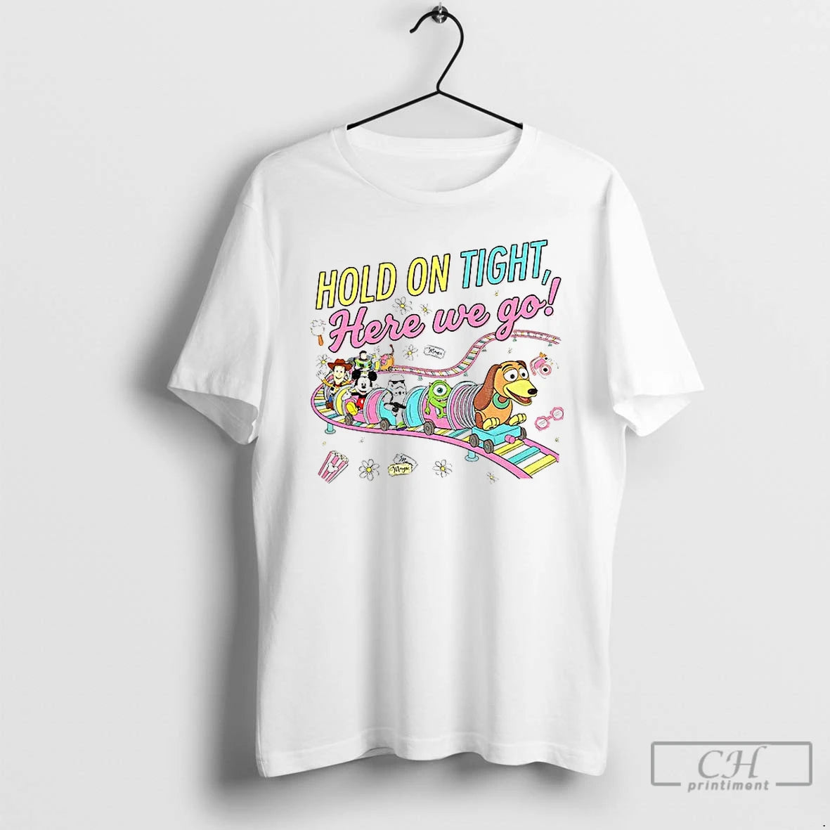 Classic Slinky Dog Hold On Tight Here We Go Toy Story Land T Shirts Sweater