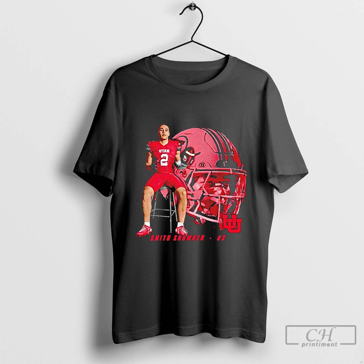 Classic Smith Snowden Utah Utes Football Player Portrait Blackshirt T Shirts