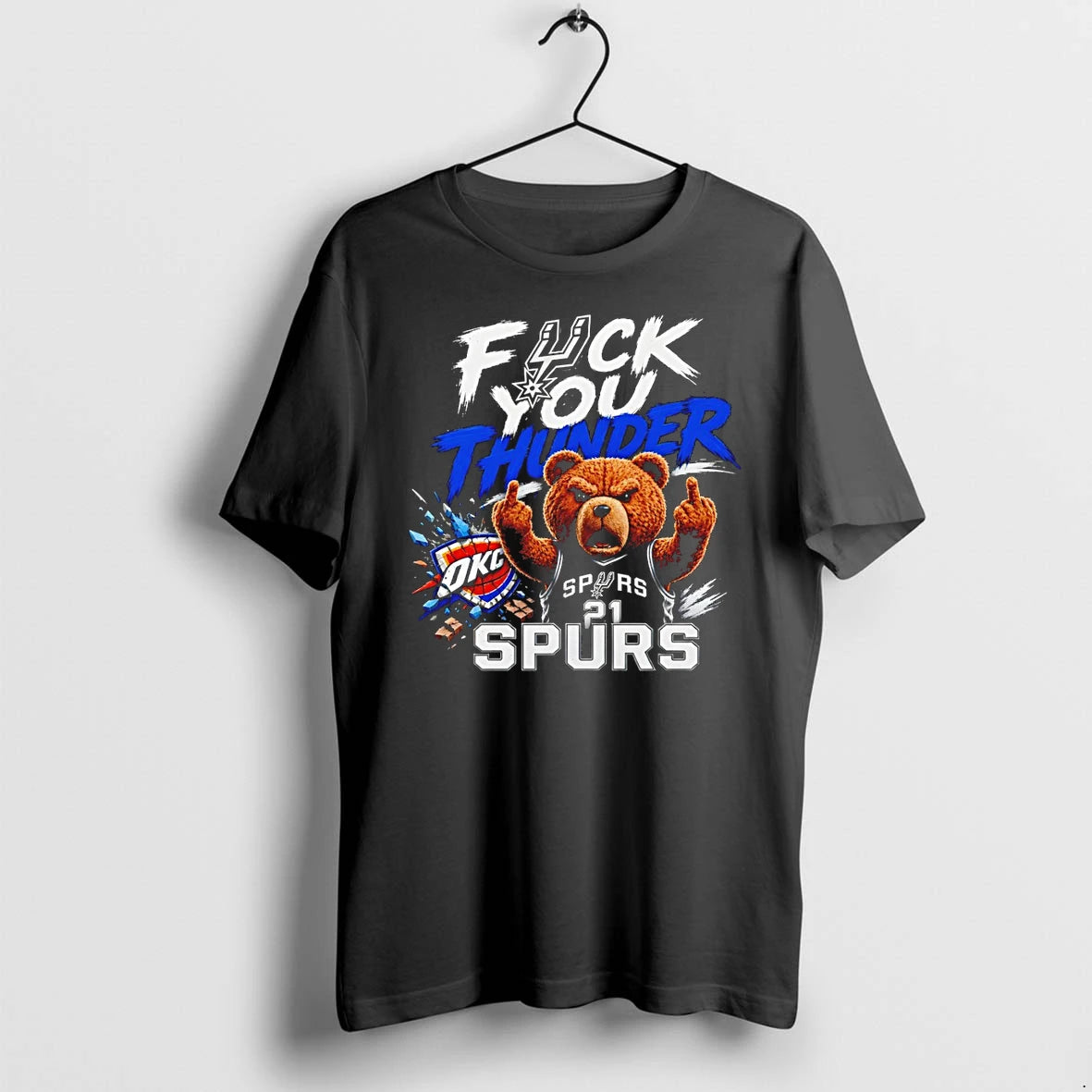 Classic Spurs Vs Thunder Ted The Bear Fuck You Thunder Shirts Sweater