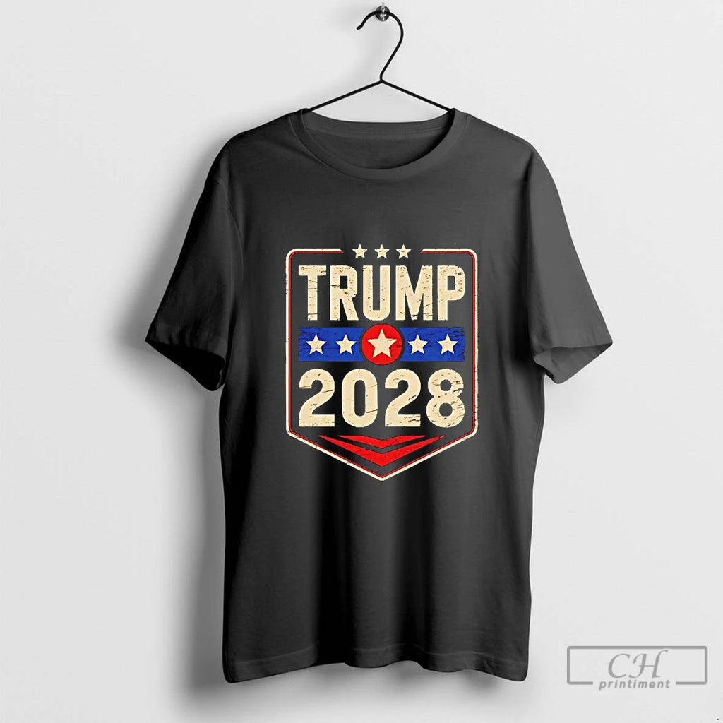 Classic Trump 2028 Patriotic Support Trump Blackshirt T Shirts