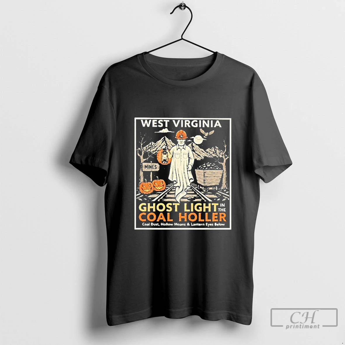 Classic West Virginia Ghost Light In The Coal Holler Hallowenn Blackshirt T Shirts