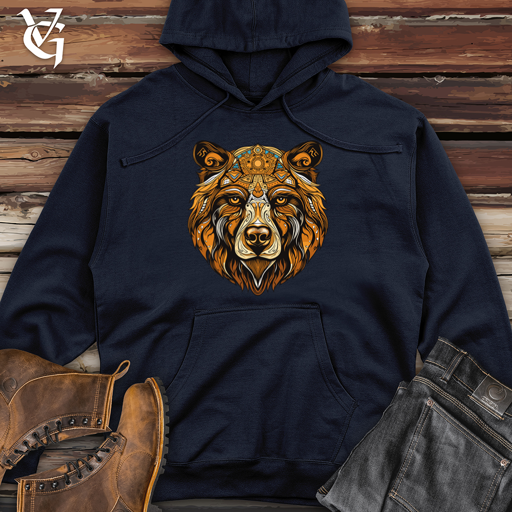 Vintage Viking Bear 01 Midweight Hooded Sweatshirt
