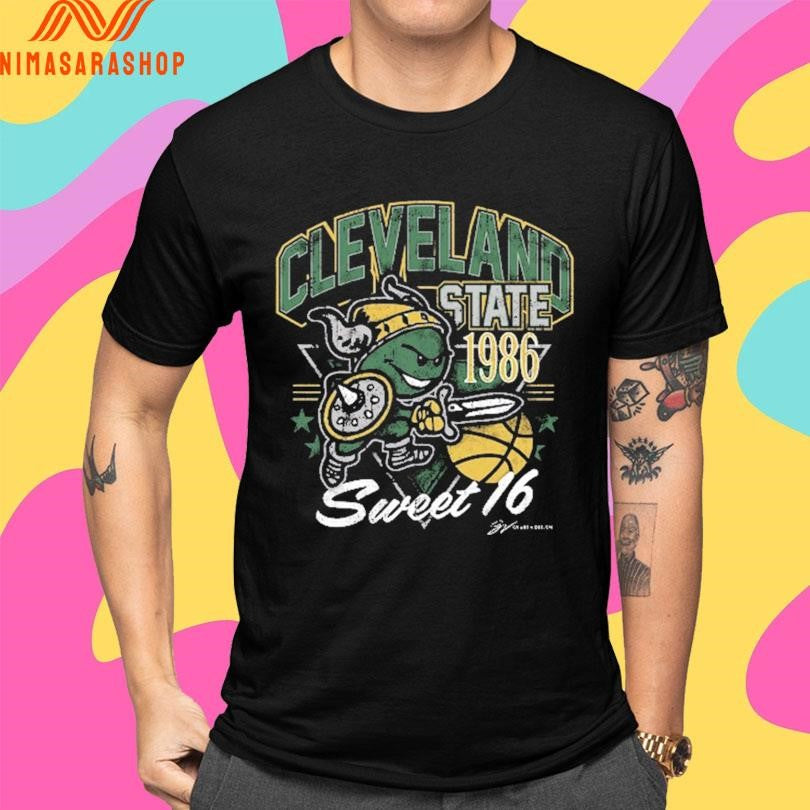 Cleveland State Vikings 1986 Csu Basketball Sweet 16 Anniversary Shirts