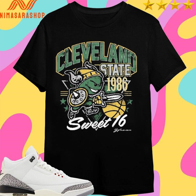 Cleveland State Vikings 1986 Csu Basketball Sweet 16 Anniversary Shirts