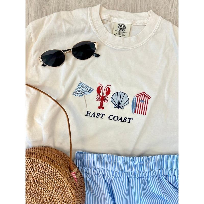 Coastal Classic 'East Coast' Embroidered T-Shirt Hoodie, Sweatshirt | UrbanDripWear.com