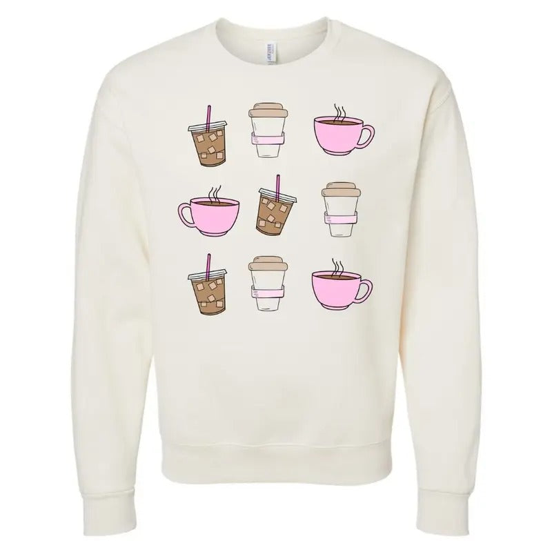 'Coffee Girlie' Crewneck Sweatshirt T-Shirts, Hoodie | UrbanDripWear.com