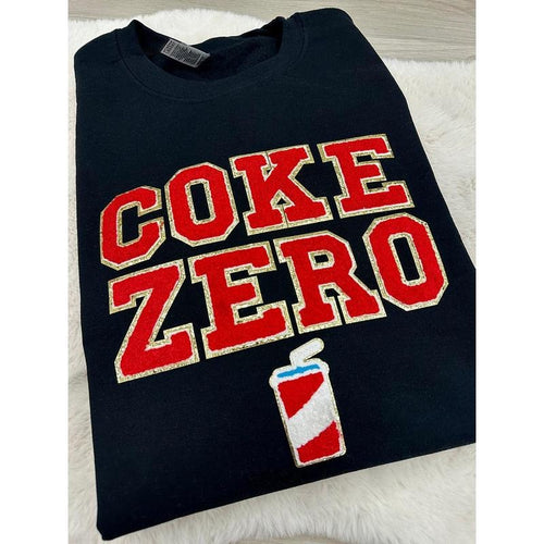 'Coke Zero' Letter Patch Crewneck Sweatshirt T-Shirts, Hoodie | UrbanDripWear.com