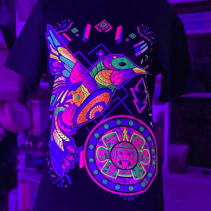 Colibri con calendario azteca T-shirt Cotton Black Hoodie, Sweatshirt | UrbanDripWear.com