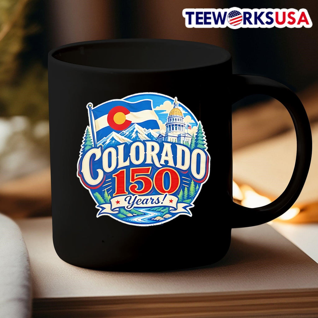 Colorado 150 Years Flag Mountains Capitol Building Shirt