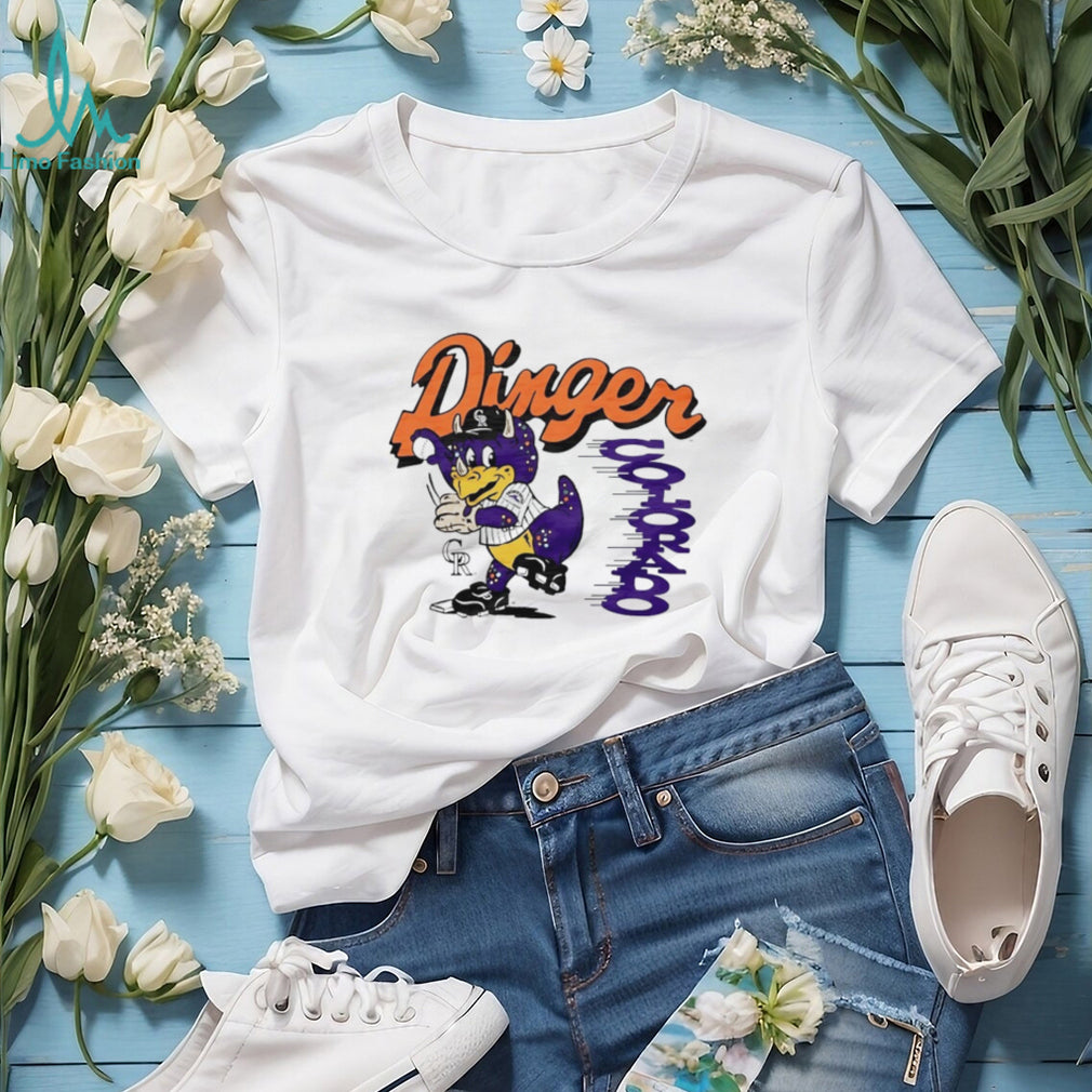 Colorado Rockies Dinger Mascot Vintage Baseball T Shirt