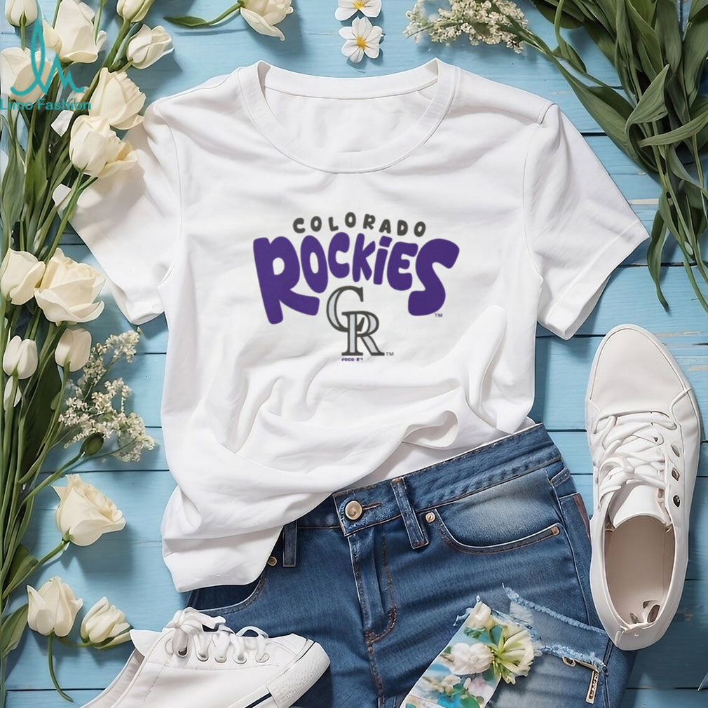 Colorado Rockies Vintage Logo Heather Grey Crewneck T shirt