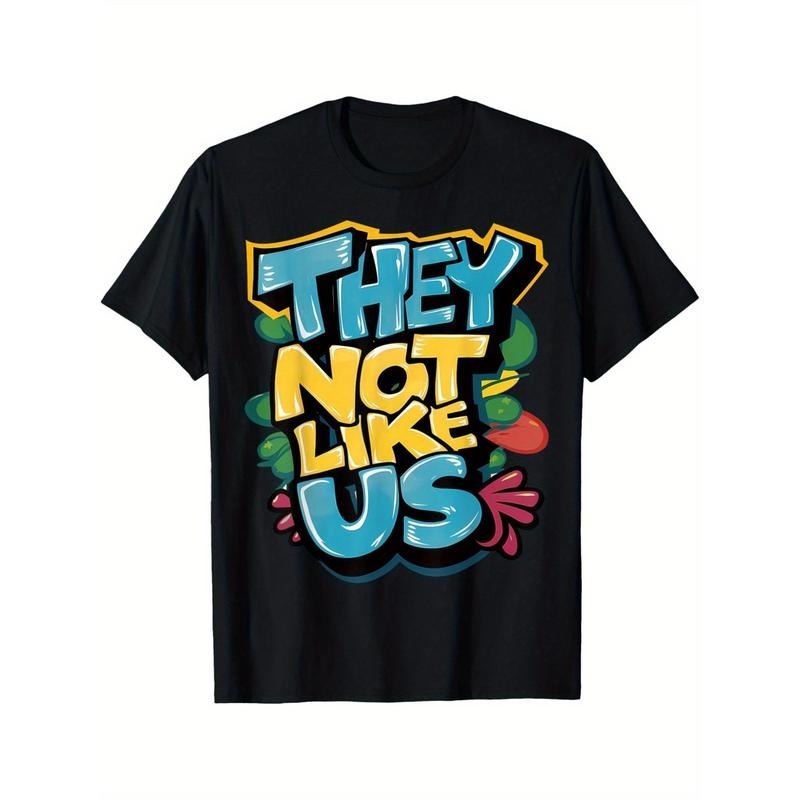 Colorful "They Not Like Us" Graphic Cotton T-Shirt for Men & Women