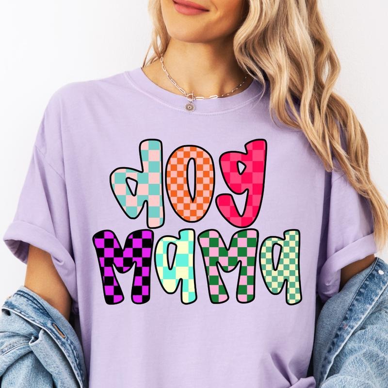 Colorful Dog Mama Shirt~ Unisex Apparel Relaxed Fit Printed In The USA Clothing Womenswear Casual Comfort Cotton Top...