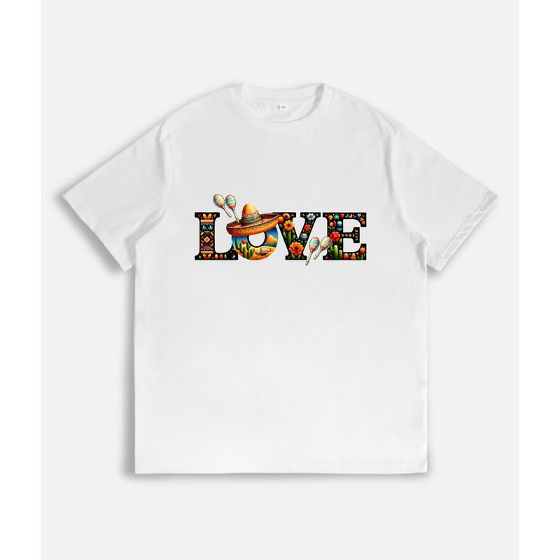 Colorful and Festive T - Shirt with a Mexican Twist: "Love" Hoodie, Sweatshirt | UrbanDripWear.com